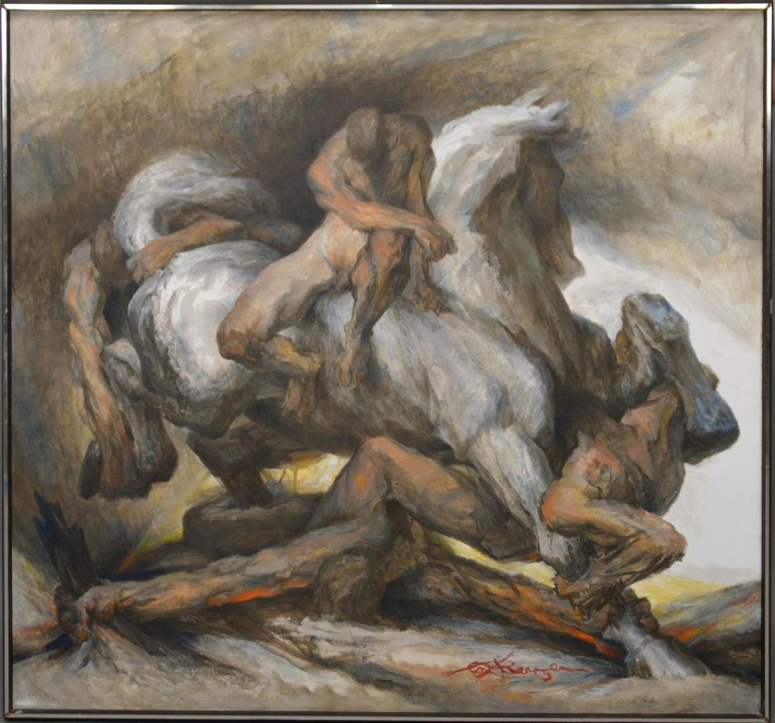 Gustav Rehberger (NY 1910 - 1995) oil on panel, (1 of 6)