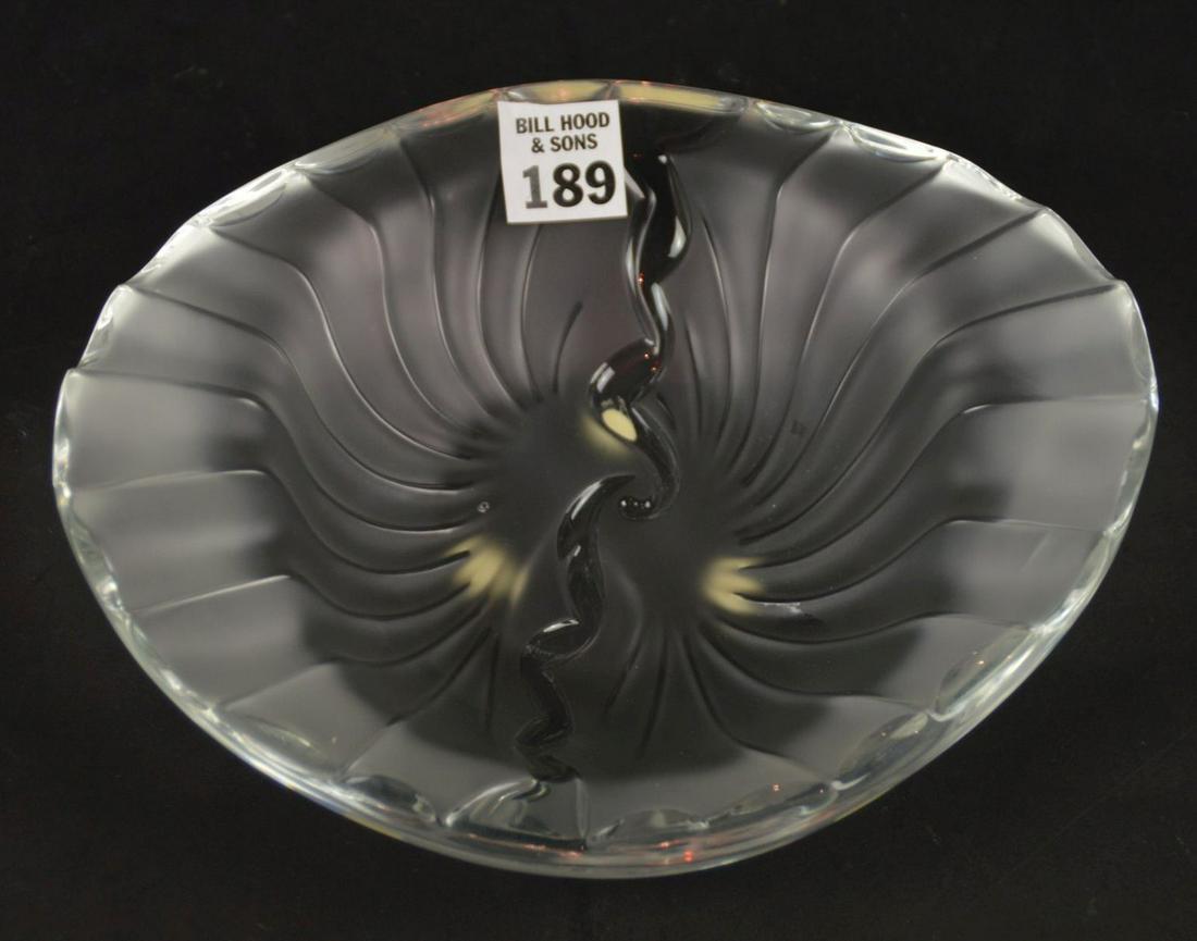 Lalique France Crystal Scalloped Shell Bowl- clear and (1 of 4)