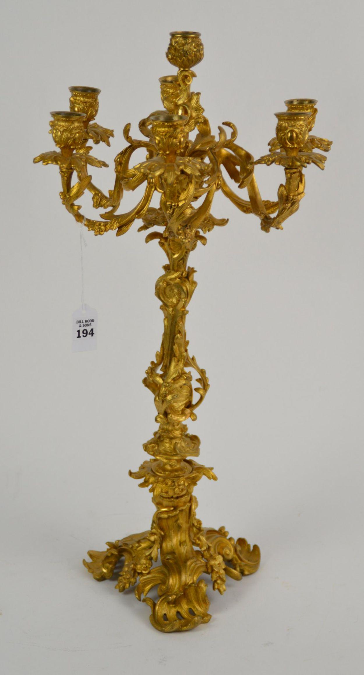 Antique French Doré Gilt Bronze Candelabra - Ornate (1 of 8)
