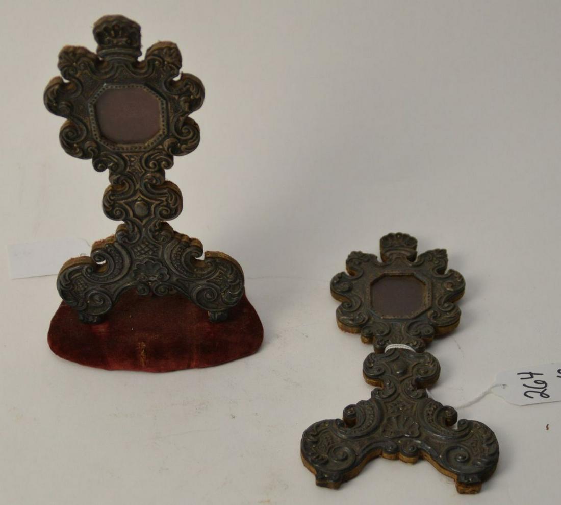 Two Antique Continental Silver Reliquary Frames - Each (1 of 6)