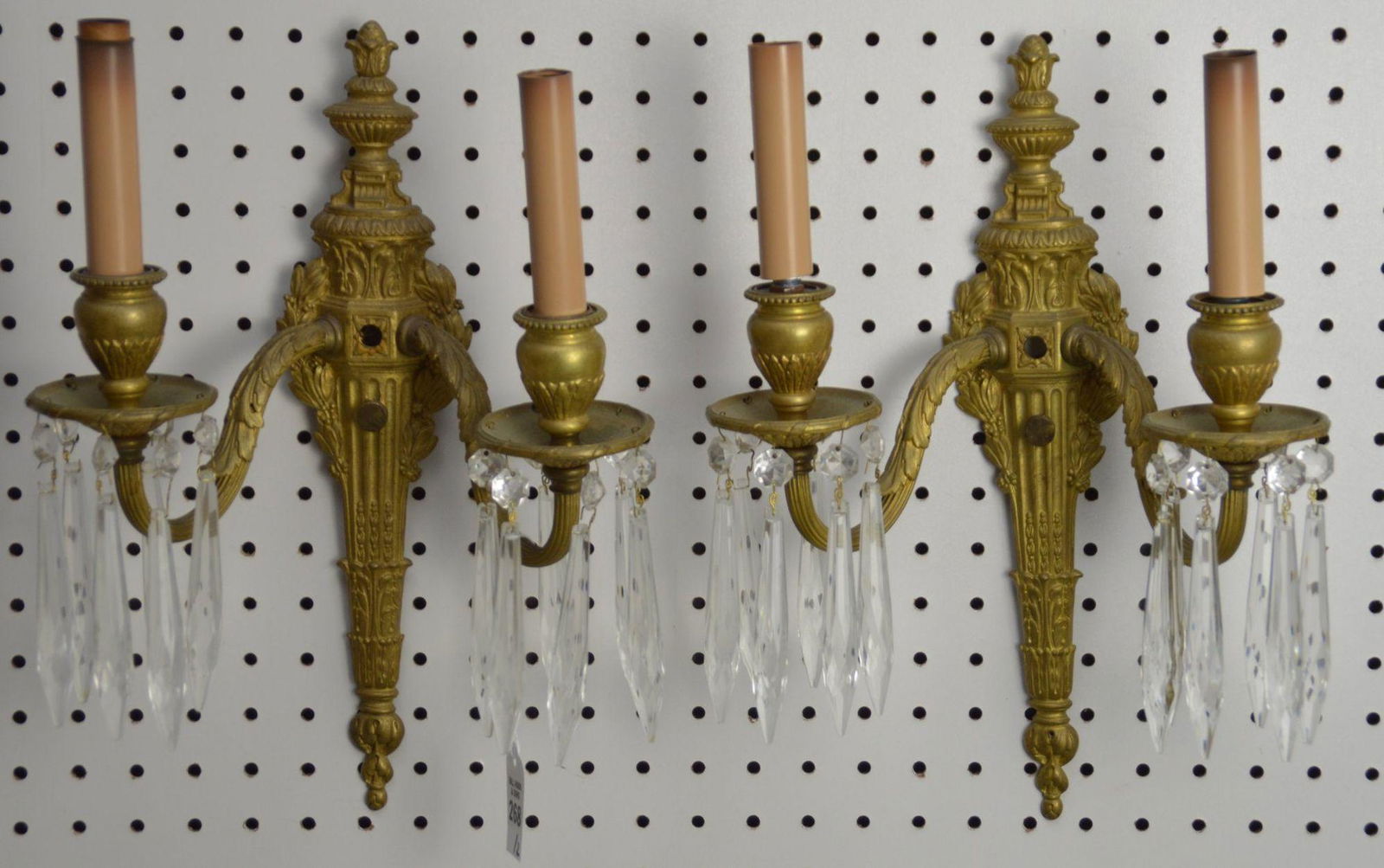 Pair of French Empire Style Gilt Bronze Sconces with (1 of 5)
