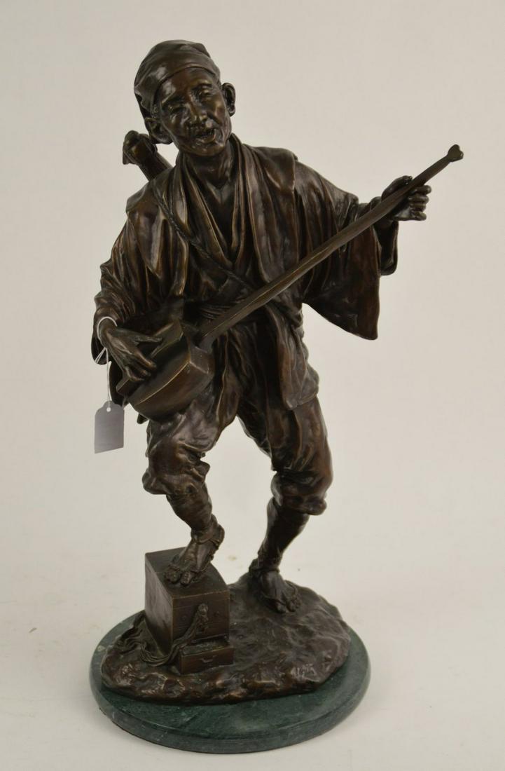 Chinese Bronze Sculpture of Elderly Musician - Bronze (1 of 8)