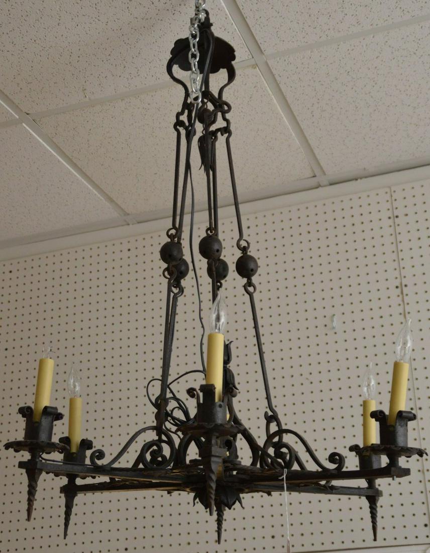 Antique Wrought Iron Gothic-Style Chandelier - With (1 of 5)