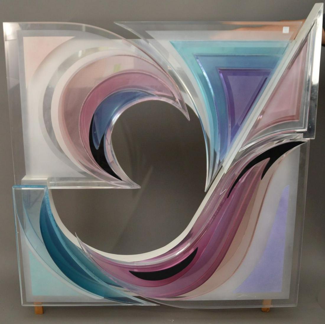 Lucite Mirror Wall Sculpture, by Michael Bene 52 x 54 (1 of 6)