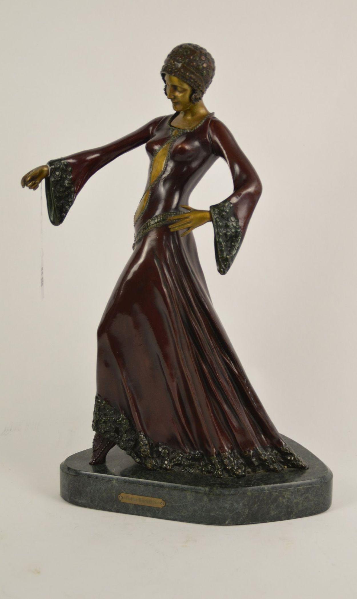 After Demetre CHIPARUS Art Deco Bronze Dancer Figure - (1 of 8)