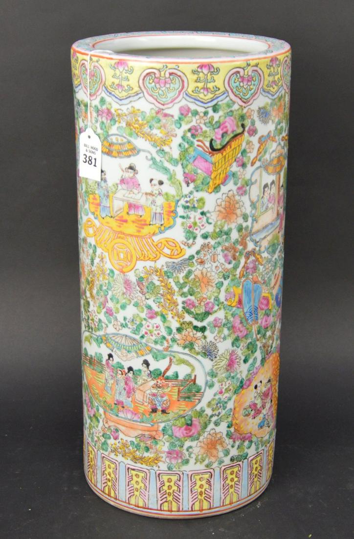 Large Chinese Famille Rose Porcelain Umbrella Stand - (1 of 6)