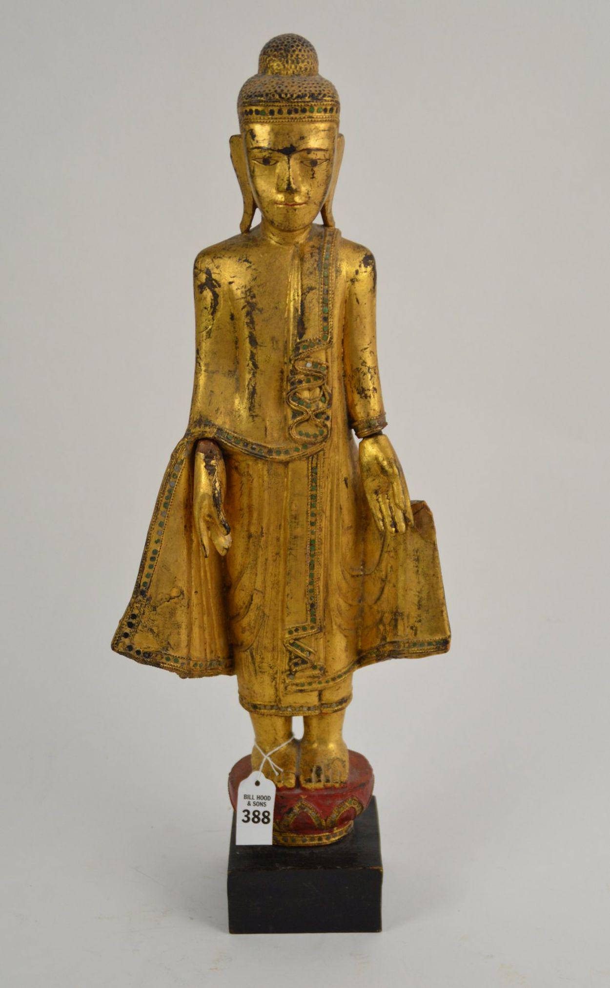 Asian Giltwood Mandalay Buddha - Gilt standing Buddha (1 of 6)
