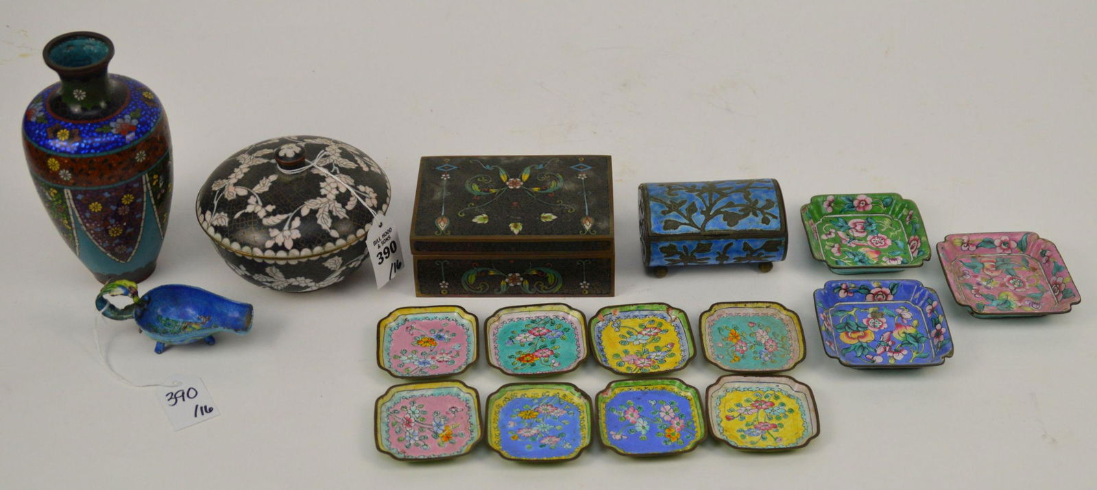 Group of 16 Articles of Chinese Cloisonne Enamel - (1 of 8)