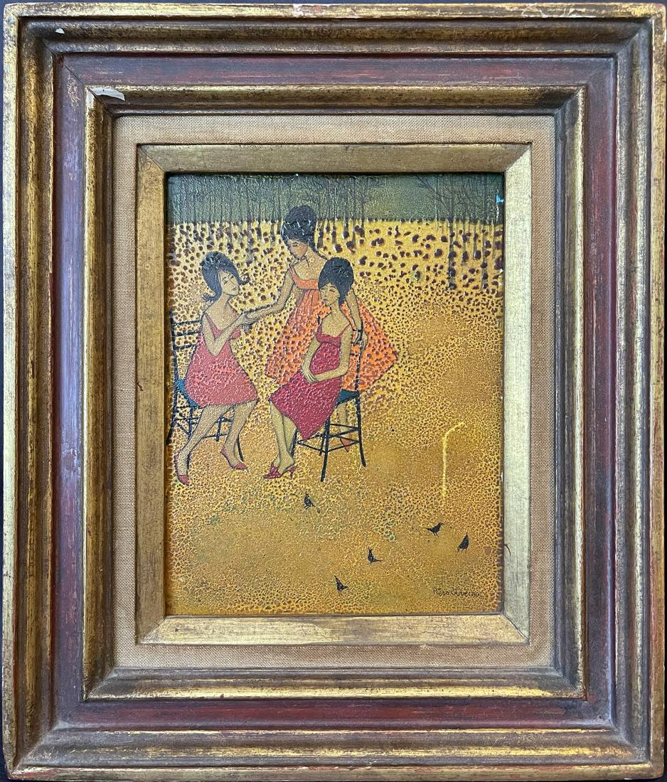 Piero Aversa (Italy 1928 - 1990) oil on voard, Musical (1 of 3)