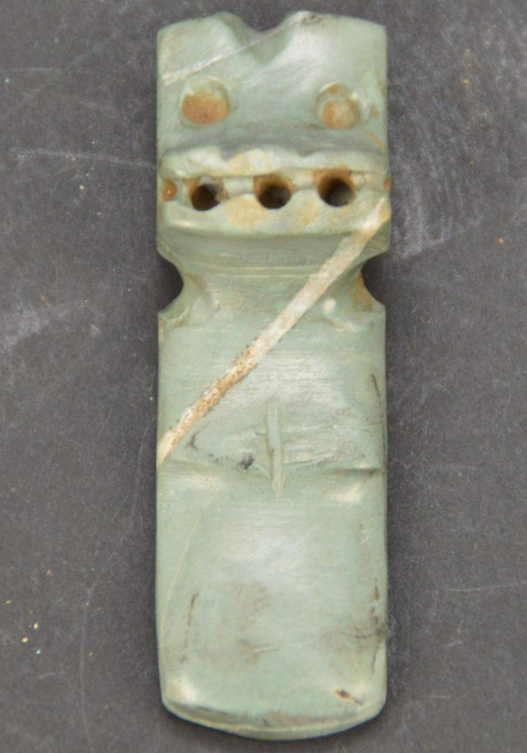 Pre-Columbian Green Stone Anthromorphic Axe God (1 of 4)