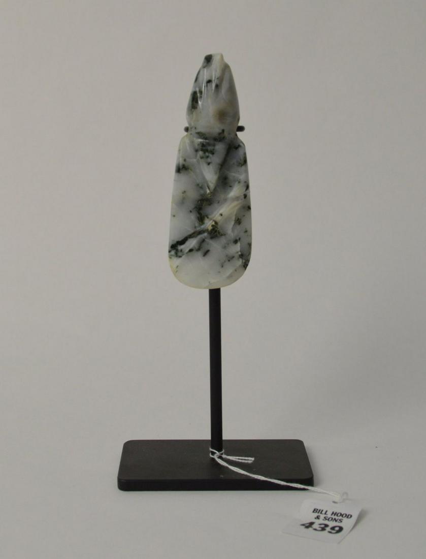 Pre-Columbian Jade Avian Axe-God Amulet/Pendant, Carved (1 of 3)