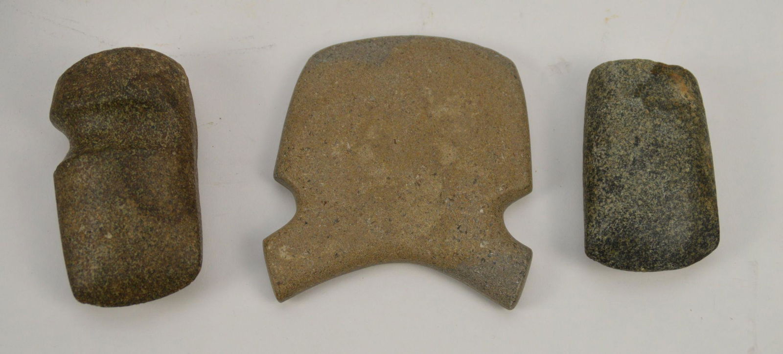 Group of Three Neolithic Stone Tool Axe-Heads - (1 of 3)