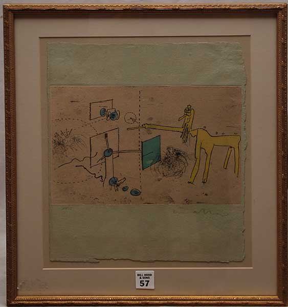 Matta Roberto (Chilean 1911-2002). Superb Colored : Matta Roberto (Chilean 1911-2002). Superb Colored Aquatint Etching. Signed lower right and Numbered 13 out of 56. Great impression on thick woven colored paper. Rare low edition 13" x 10 3/4"