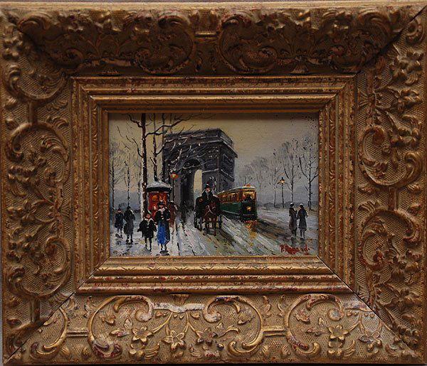 Pr. Paintings by Paul Renard (FRENCH, b 1871) oil o: Pr. Paintings by Paul Renard (FRENCH, b 1871) oil on board, Paris Street Scenes, 5"x7"