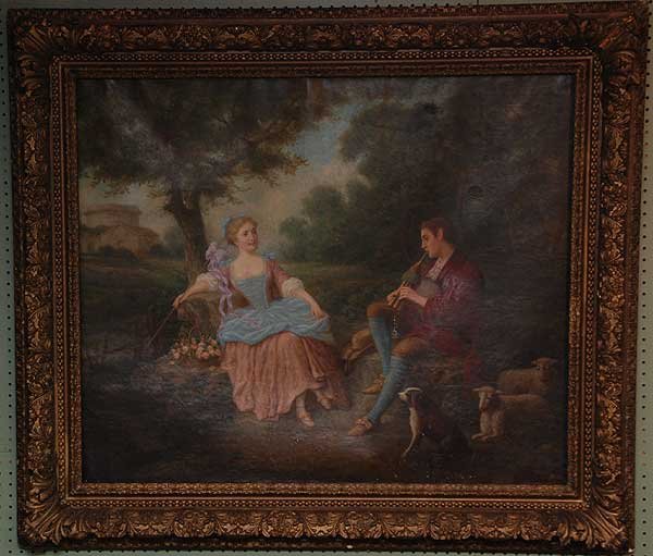 Ruth Mercier (BRITISH, ) oil on canvas, Allegorica: Ruth Mercier (BRITISH, ) oil on canvas, Allegorical Painting, 36" x 44"