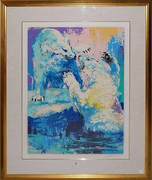 Leroy Neiman (AMERICAN, 1926) Large Colored Serigra: Leroy Neiman (AMERICAN, 1926) Large Colored Serigraph, pencil signed and numbered 15/300 "Polar Bears" 38" x 28" sight