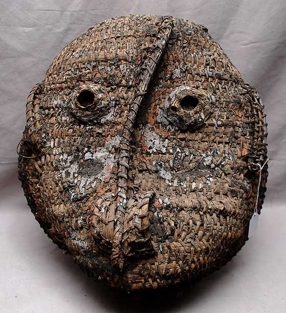 Ethnological Woven Mask with traces of pigments. O: Ethnological Woven Mask with traces of pigments. Old Provenance of Dorian Rae Collection, Vancouver, BC. Approx 26" x 18"