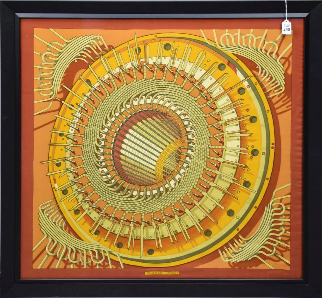 Vintage Framed Hermes Pierre Peron "Alternateur" Scarf (1 of 5)