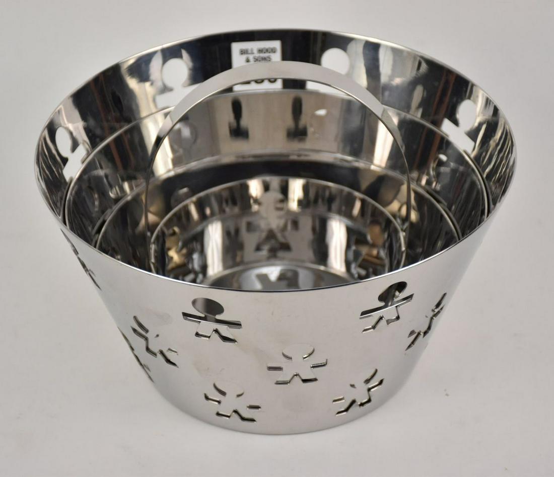 Alessi lot of  four "Girotondo" Pierced Basket pieces. (1 of 6)
