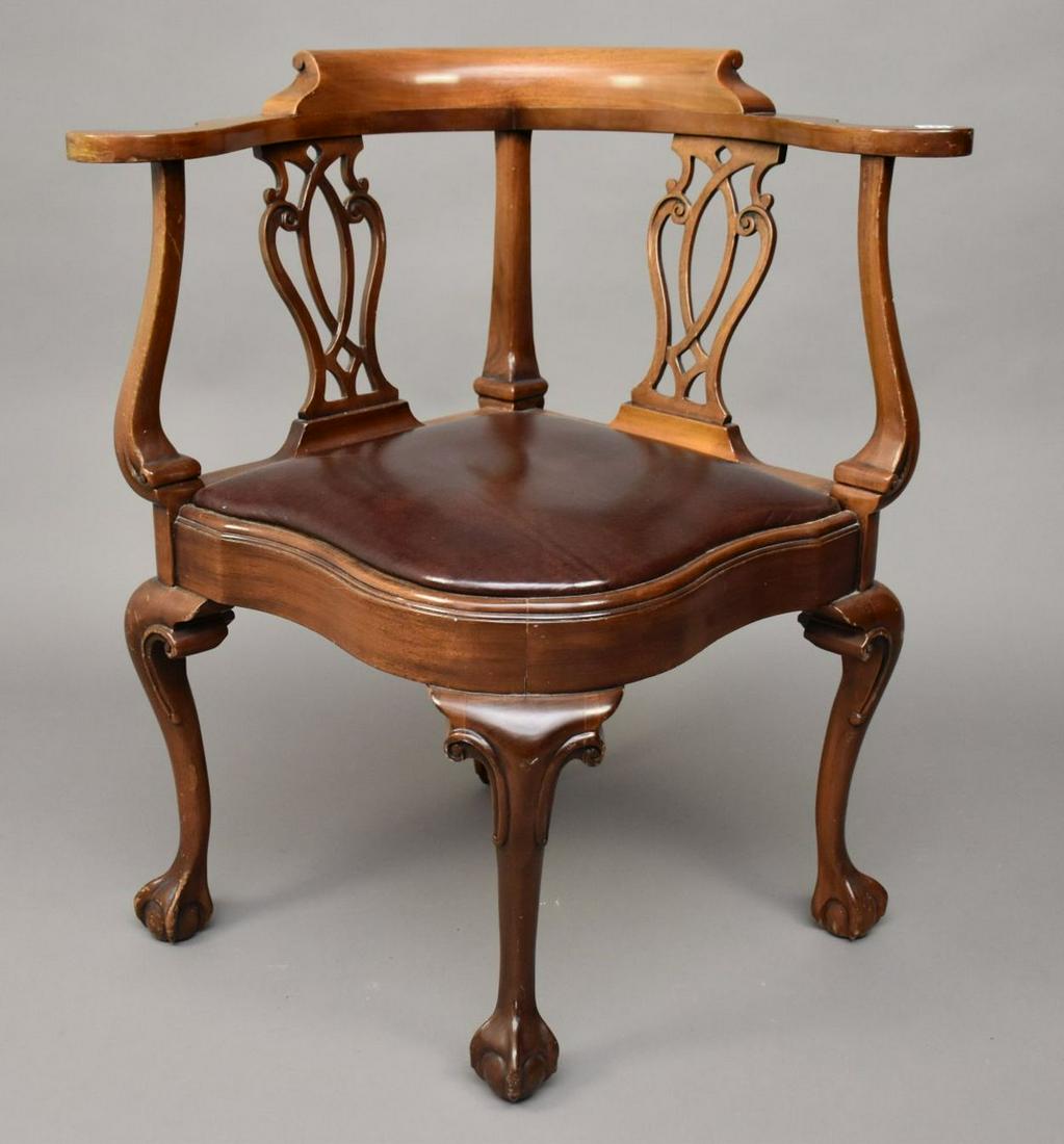 English Mahogany Corner Chair, good condition: English Mahogany Corner Chair, good condition