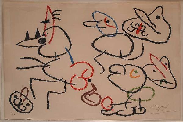 Joan Miró (SPANISH, 1893-1983) colored Lithograph,: Joan Miró (SPANISH, 1893-1983) colored Lithograph, pencil signed & numbered 57/120 on arches paper, 19-3/4" x 26"