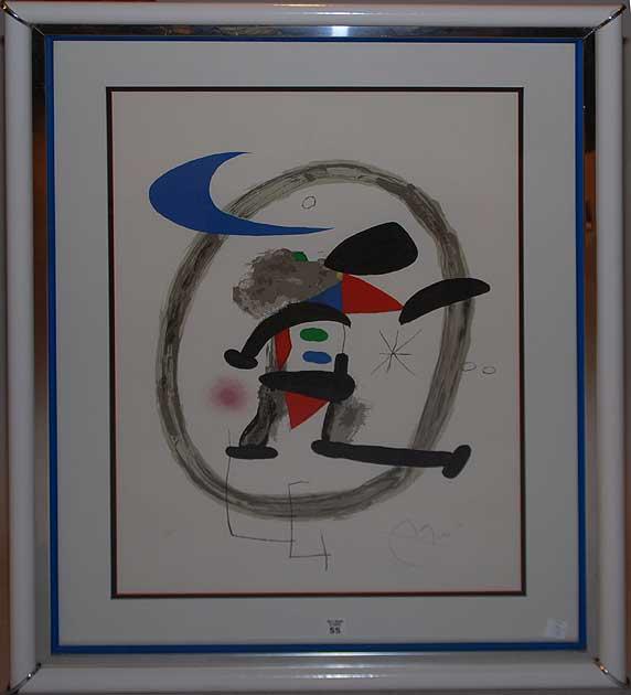Joan Miró (SPANISH, 1893-1983) colored Lithograph,: Joan Miró (SPANISH, 1893-1983) colored Lithograph, pencil signed & numbered 57/120 on arches paper, 19-3/4" x 26"