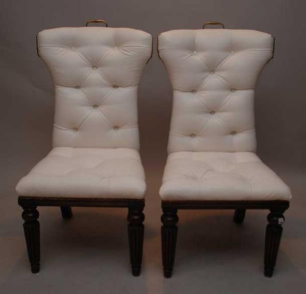 2 fabulous Ralph Lauren collection white leather t: 2 fabulous Ralph Lauren collection white leather tufted chairs
