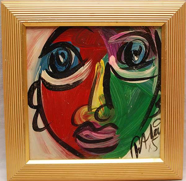 Peter Robert Keil, 1942, Berlin, 1985 "Self-portra: Peter Robert Keil, 1942, Berlin, 1985 "Self-portrait" of the artist, oil on masonite 12" x 12" signed lower rt P.Keil
