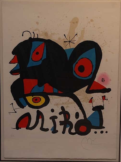 Joan Miró (SPANISH, 1893-1983) Original Colored Lit: Joan Miró (SPANISH, 1893-1983) Original Colored Lithograph, Pencil signed & marked HC, in contemporary Lucite frame, 30"x22"