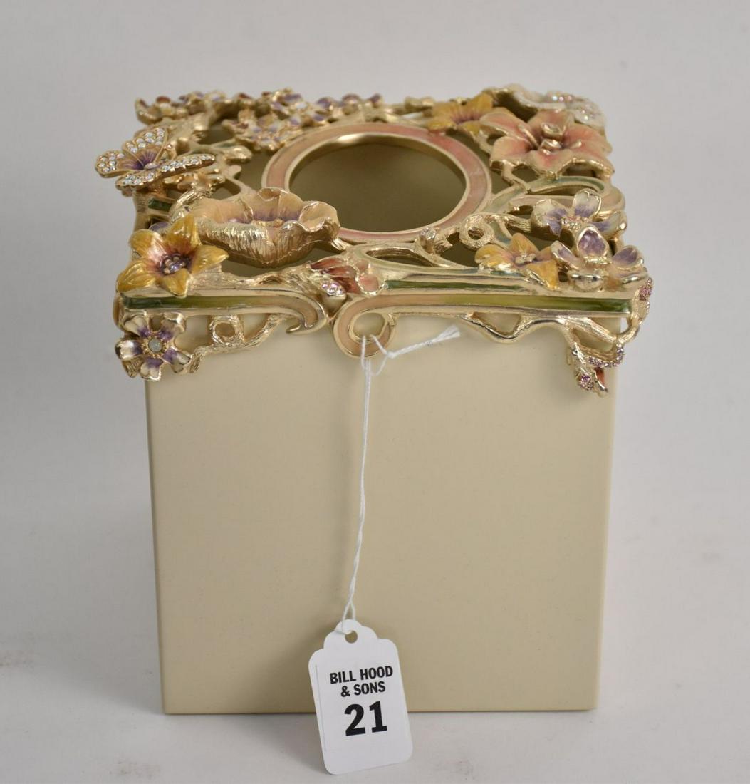 Jay Strongwater Floral Scroll Tissue Holder. Ht. 6.5@ (1 of 11)