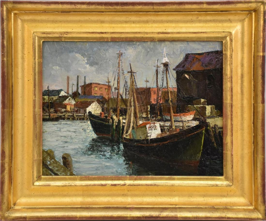 American School signed illegibly, Gloucester Harbor (1 of 4)