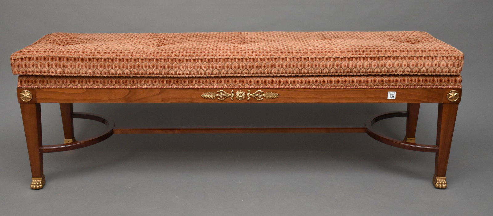 Colombo Mobili Mahogany Bronze Mounted Bench with (1 of 4)