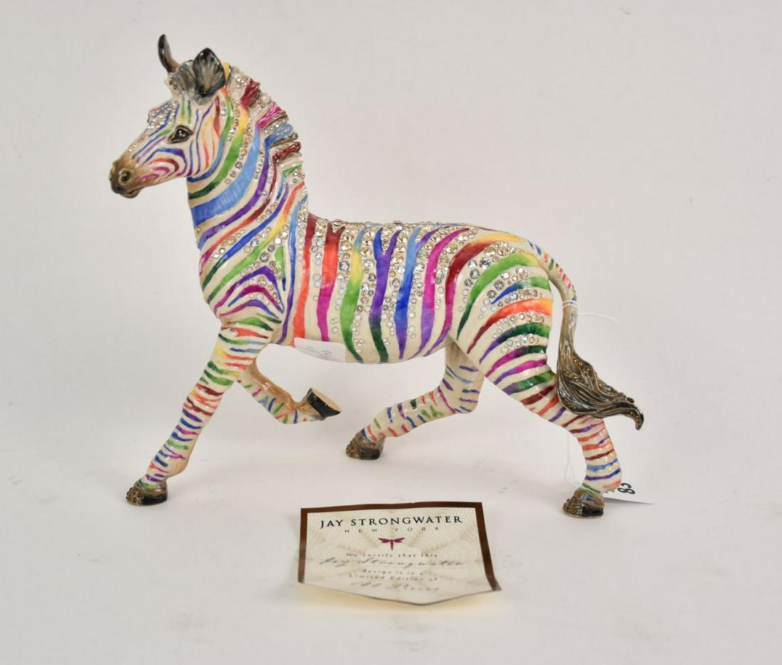 Jay Strongwater Zebra Figurine enameled and jeweled (1 of 9)