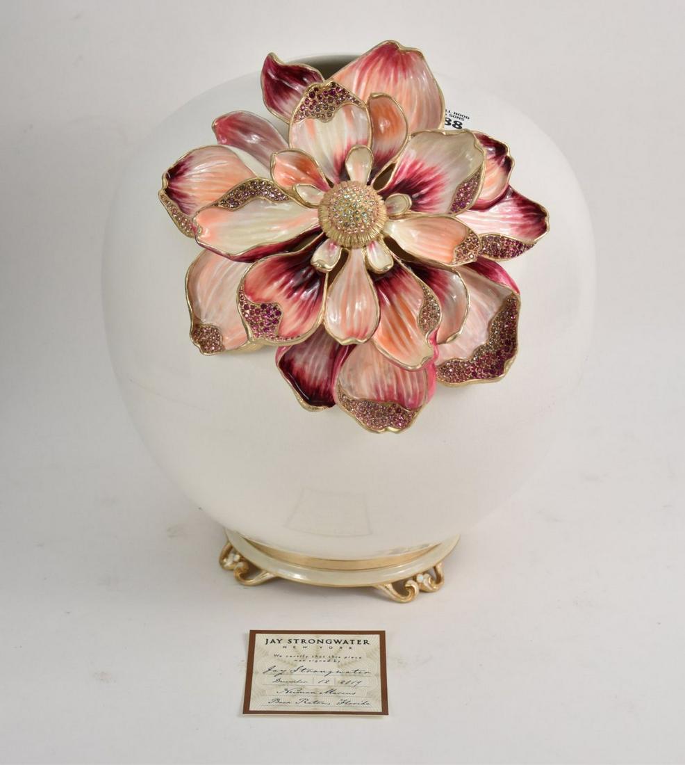 Large Jay Strongwater Magnolia Vase Ht 14” With (1 of 13)