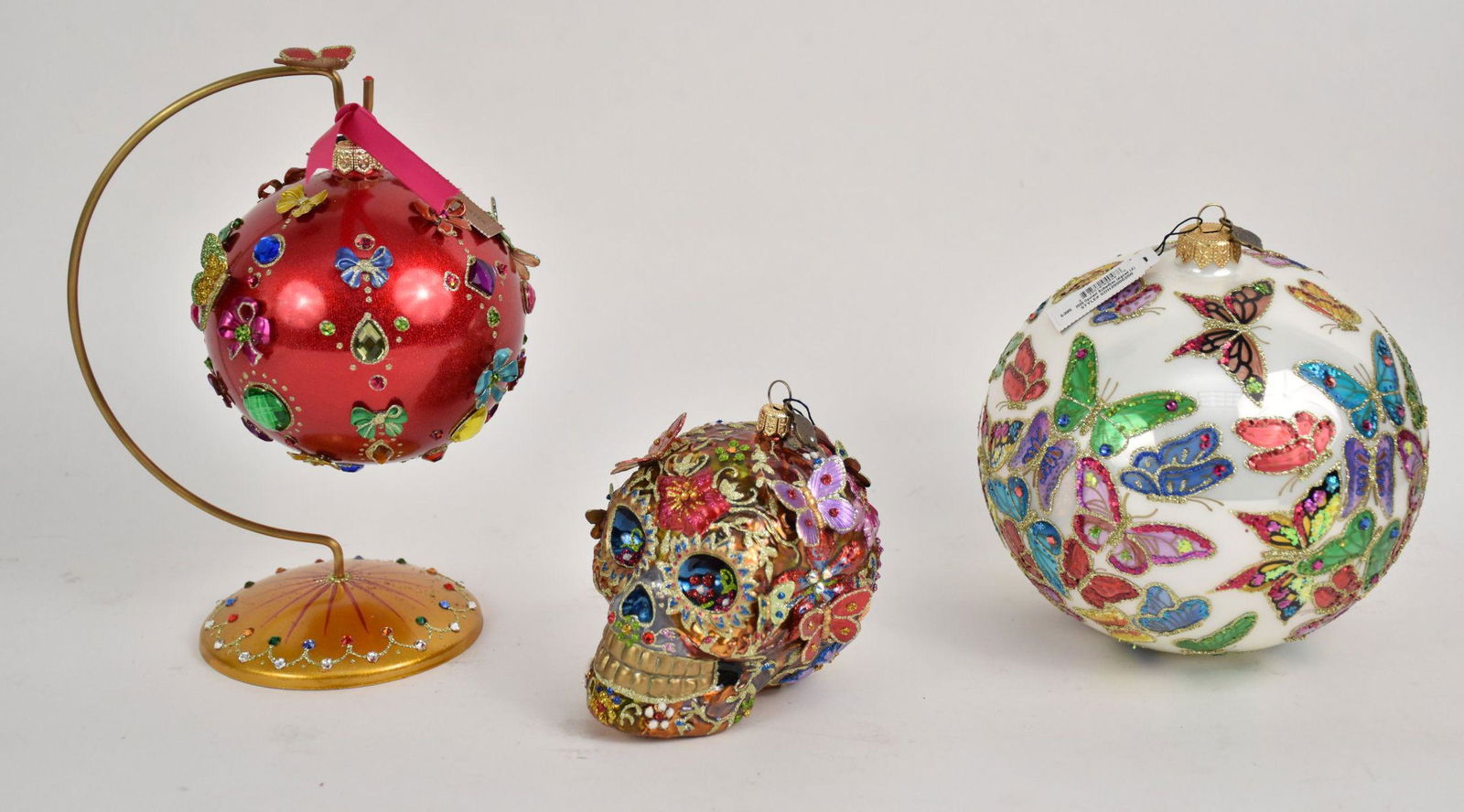 3 Jay Strongwater Glass Ornaments. 2020 Opulent Glass (1 of 14)