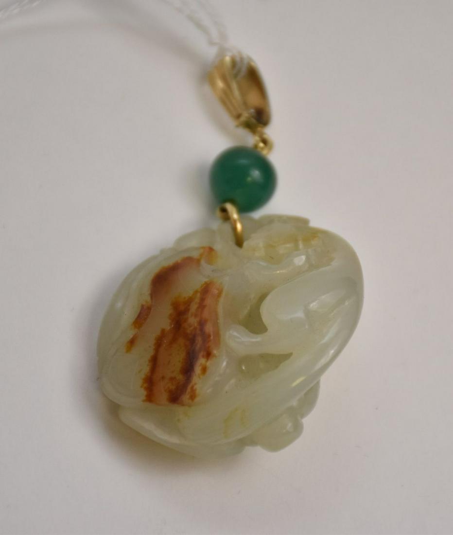 Chinese Qing Carved Jade Pendant. Size 3" x 1.7 14k (1 of 7)