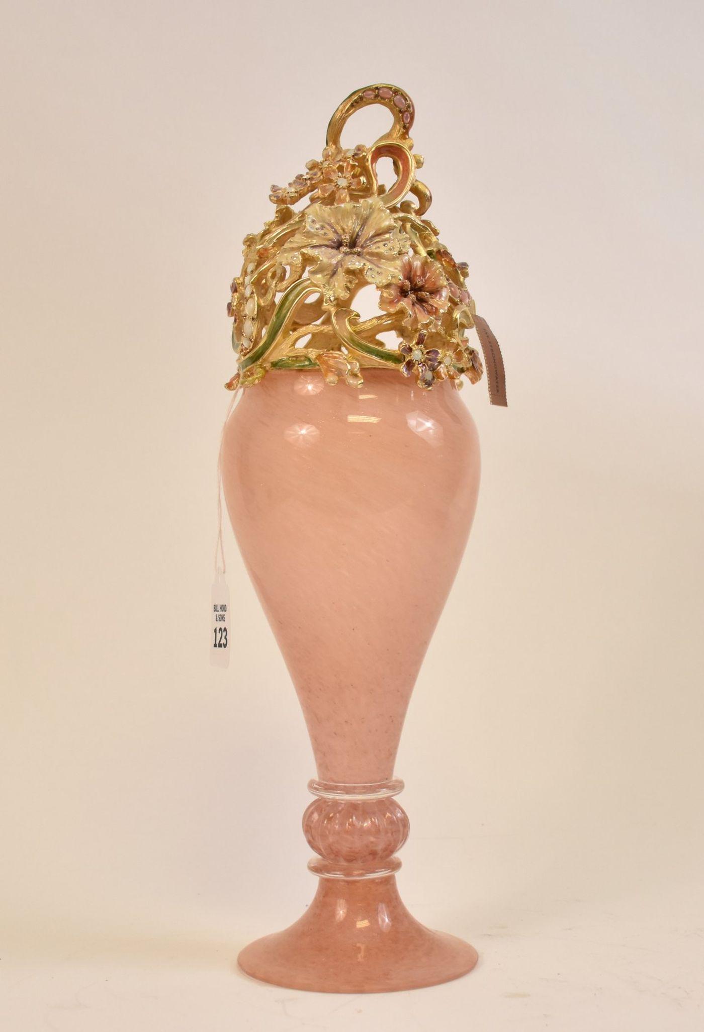 Jay Strongwater Floral & Scroll Apothecary Jar with art (1 of 9)