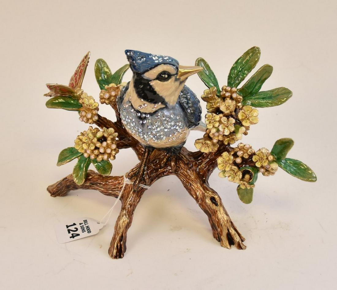 Jay Strongwater Blue Jay On Branch Figurine. Ht. 8.5” (1 of 9)