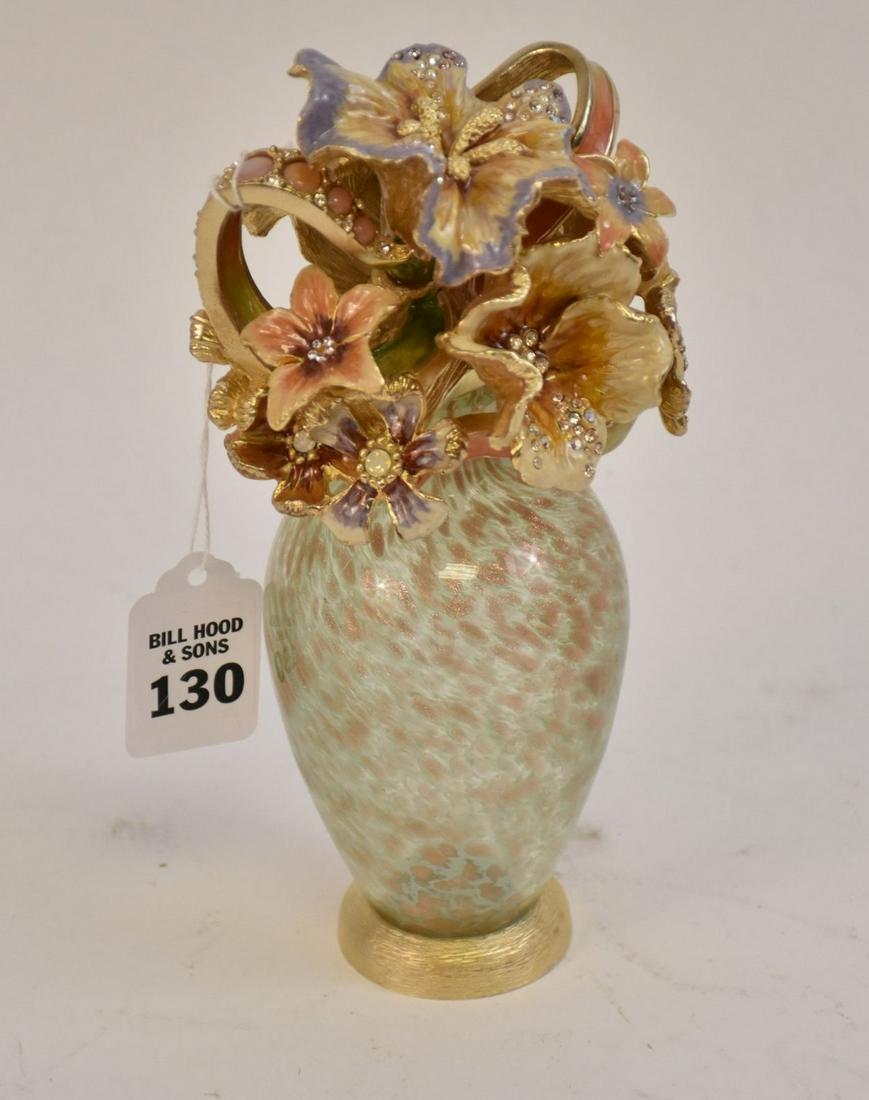 Jay Strongwater Bouquet Perfume Bottle. Ht. 8” With (1 of 8)