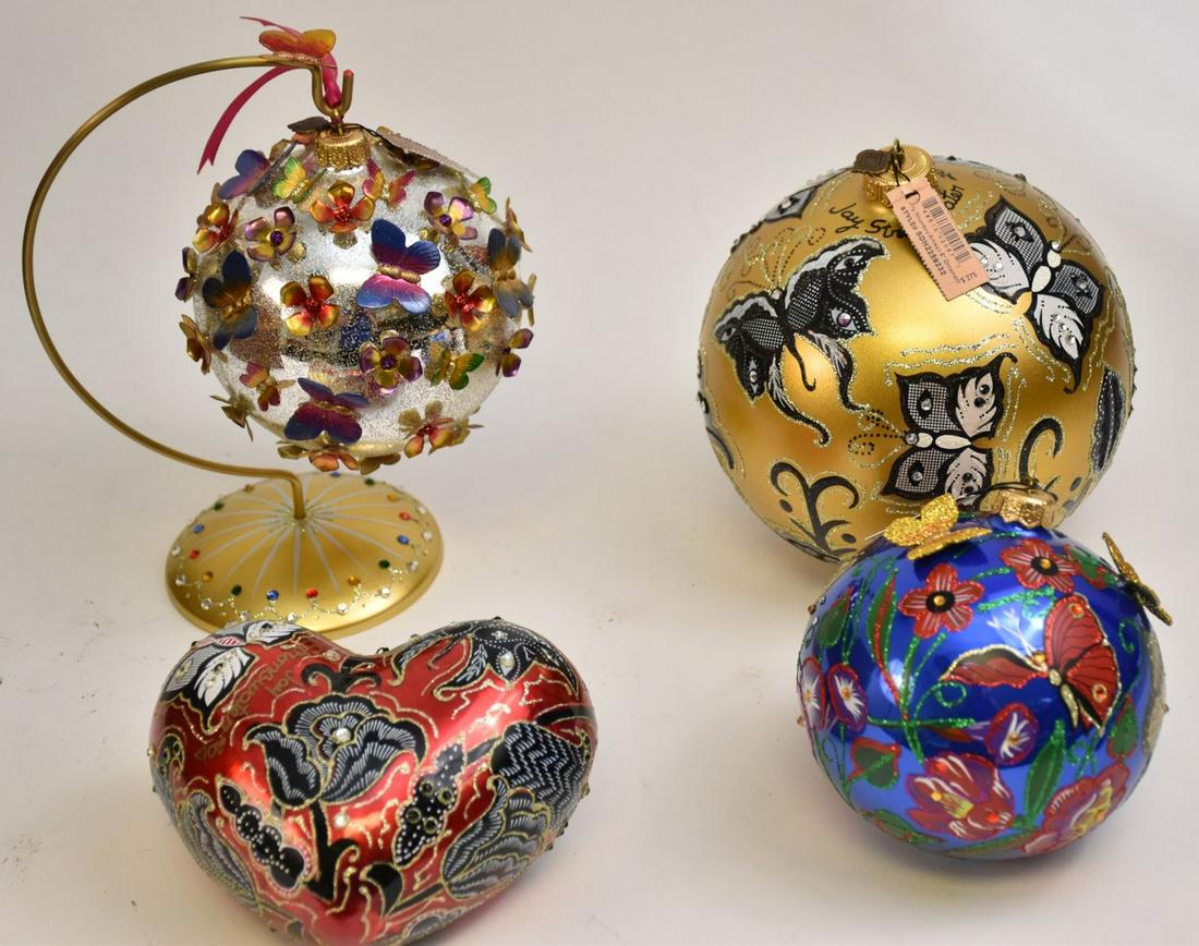 4 Jay Strongwater Glass Christmas Ornaments Rainbow (1 of 8)