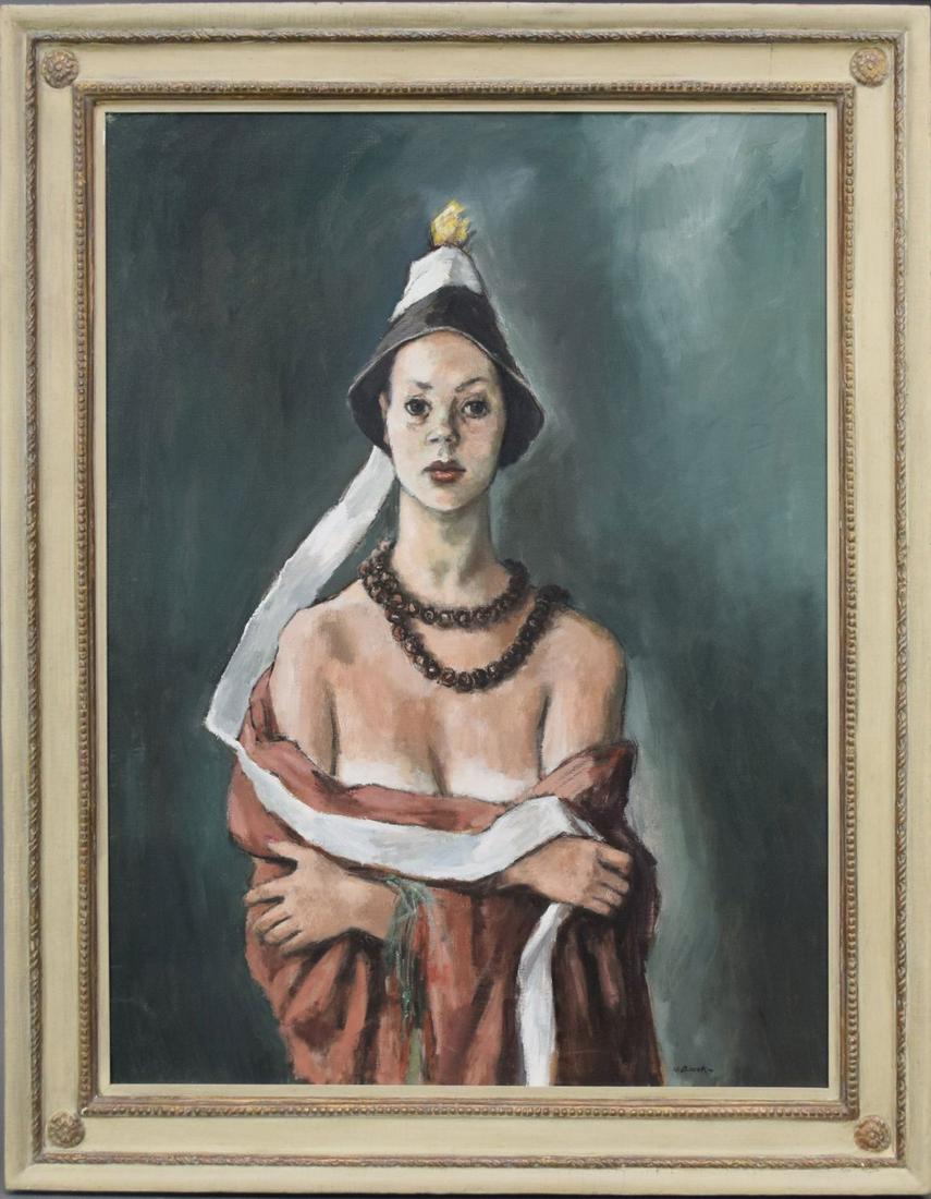 Alexander Brook (American 1898 - 1980) was active/lived: Alexander Brook (American 1898 - 1980) was active/lived in New York, Georgia. oil on canvas, "JUNE" canvas 40 x 30 inches.