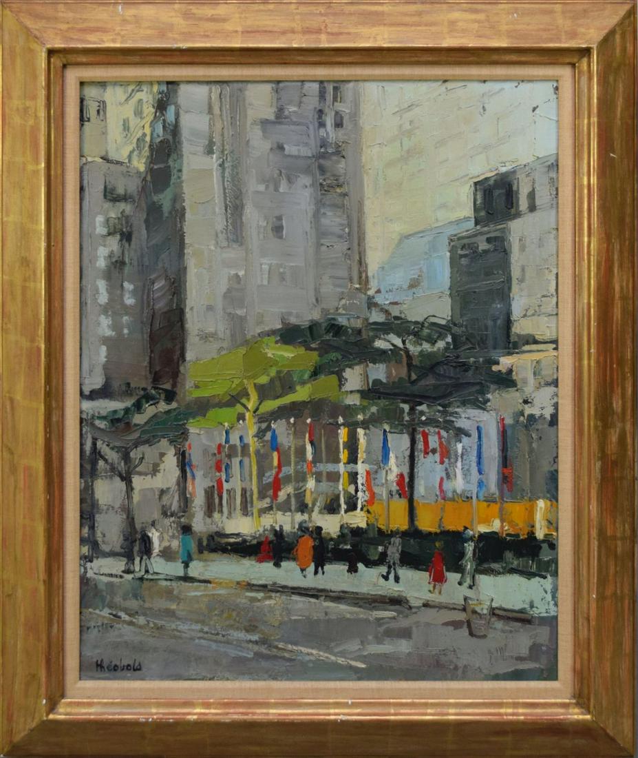 Renee Theobald (French 1926-2014) oil on canvas, NYC - (1 of 5)