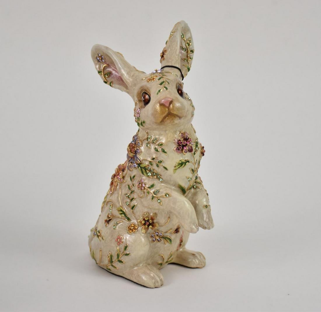 Jay Strongwater Floral Bunny Figurine enameled bronze. (1 of 10)