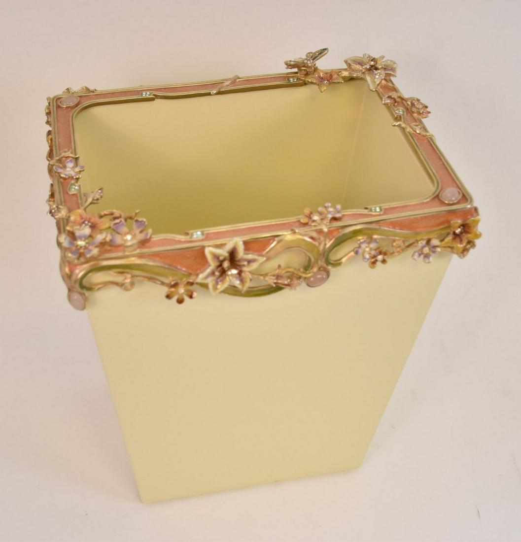 Jay Strongwater Devon Floral Scroll Wastebasket - From (1 of 4)