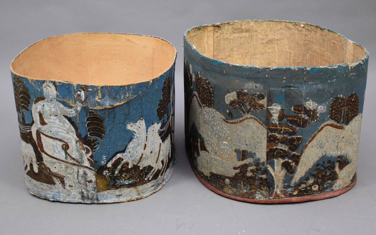 2 Hat Boxes In The Manner of Hannah Davis, Circa (1 of 9)