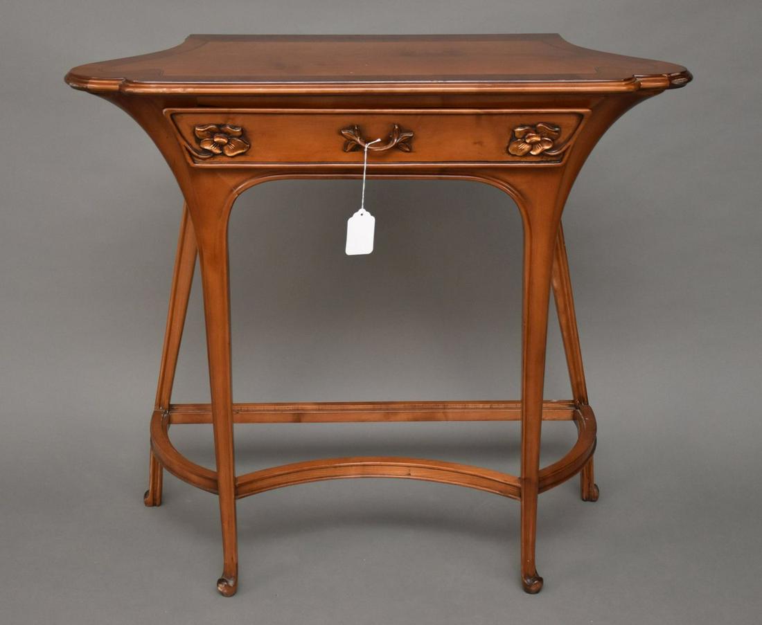 Lightwood Art Nouveau Style Console with Single Drawer (1 of 4)