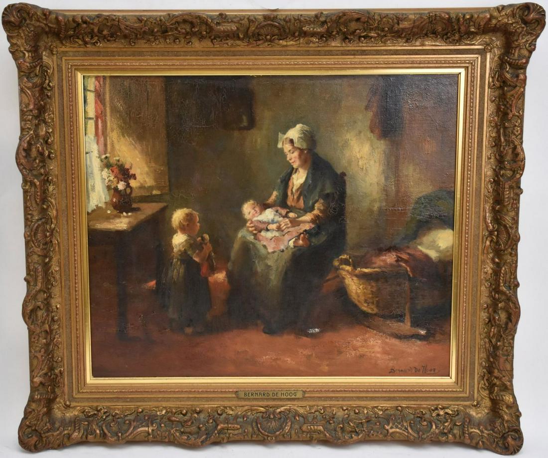 Bernard DeHoog (Duch 1867 - 1943) Interior Scene Mother (1 of 6)