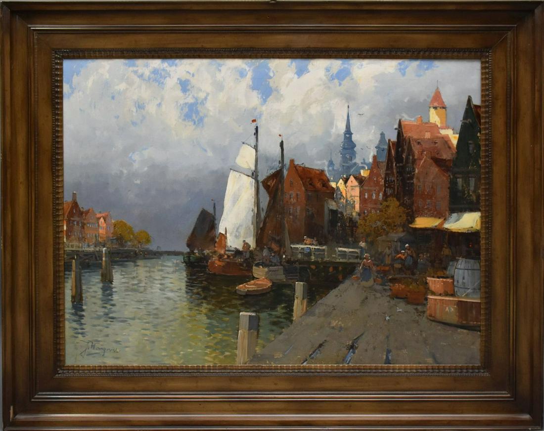 Hans Johann Wagner (Dutch 1866-1940) dutch harbor view, (1 of 8)