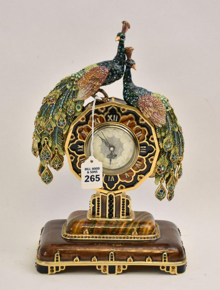 Jay Strongwater Limited Edition Peacock Clock - Mantle (1 of 4)