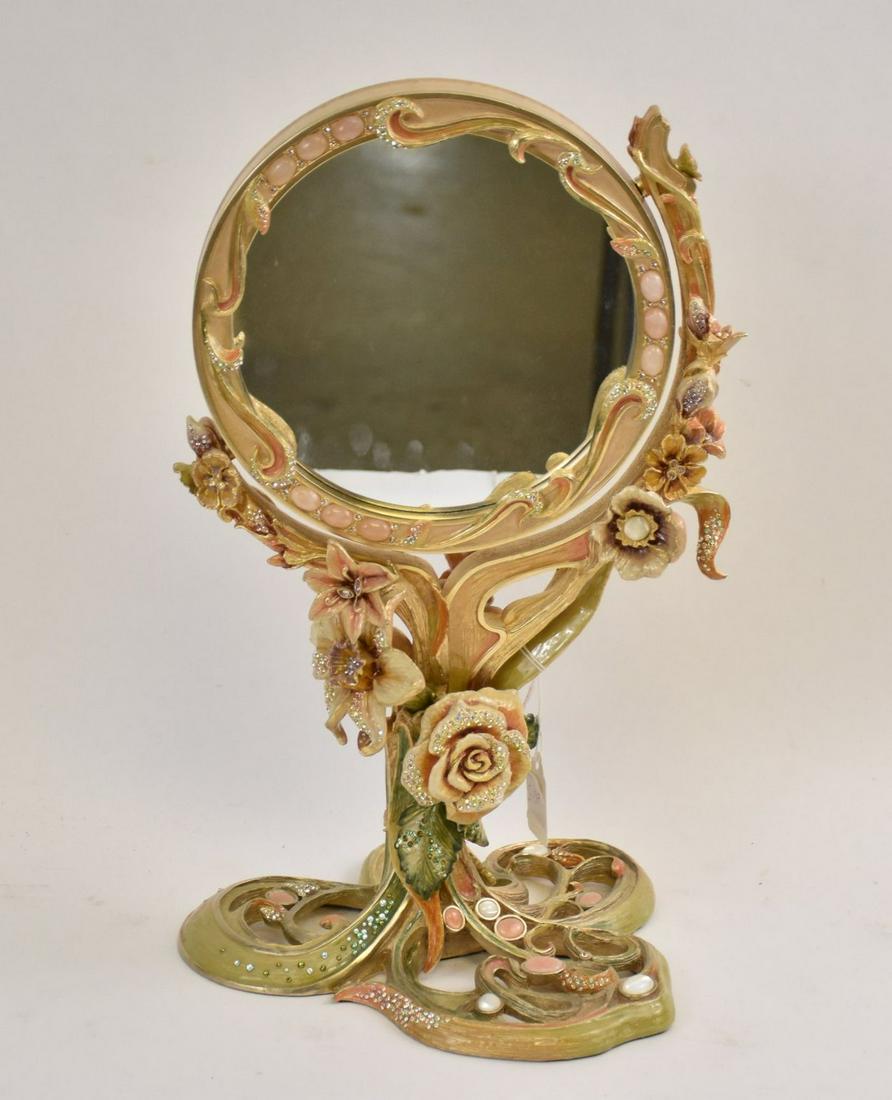 Jay Strongwater Allyson Boudoir Floral Standing Mirror (1 of 3)